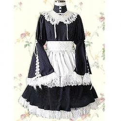 Amanda99 Black And White Long Sleeves Cotton Lolita Dress