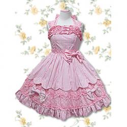 Amanda99 Pink Sleeveless Bow Cotton Lolita Dress