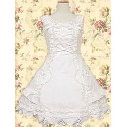 Amanda99 White Sleeveless Ruffle Cotton Lolita Dress