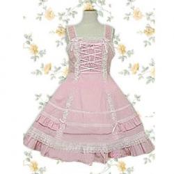 Amanda99 Pink Sleeveless Cotton Lolita Dress