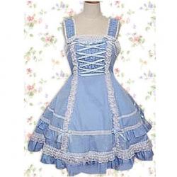 Amanda99 Blue Sleeveless Cotton Lolita Dress