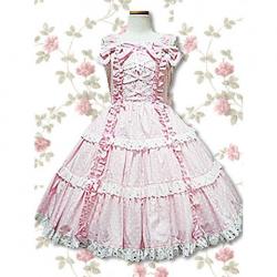 Amanda99 Pink Lace Ties Ruffles Lolita Dress
