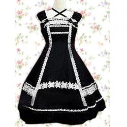 Amanda99 Black Lace Short Sleeves Lolita Dress