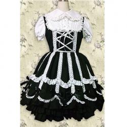 Amanda99 Black Lace Ties Lolita Dress