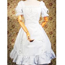 Amanda99 White Ruffles Short Sleeves Lolita Dress