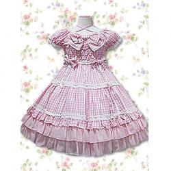 Amanda99 Pink Shepherd Check Ruffles Lolita Dress