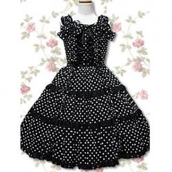 Amanda99 Black Polka Dot Sleeveless Lolita Dress
