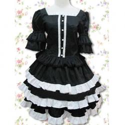 Amanda99 Black And White Multi-layer Lolita Dress
