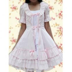 Amanda99 Pink Short Sleeves Lolita Dress