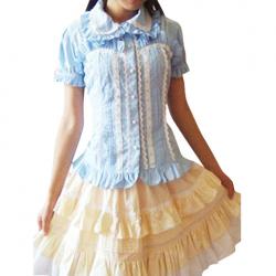 Amanda99 Blue Lolita Blouse And Yellow Lolita Skirt