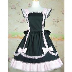 Amanda99 Black Lace Bow Cotton Lolita Dress