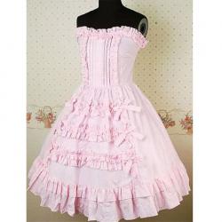 Amanda99 Gathered Ruffles Bow Lolita Dress
