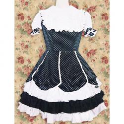 Amanda99 Short Sleeves Lace Ruffles Cotton Lolita Dress