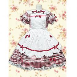 Amanda99 Red Bow Short Sleeves Lolita Dress