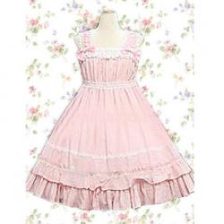 Amanda99 Pink Sleeveless Bow Cotton Lolita Dress