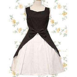 Amanda99 Black And White Sleeveles Cotton Lolita Dress