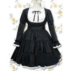 Amanda99 Black Long Sleeves Lace Lolita Dress