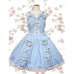 Amanda99 Blue Bow Sleeveless Lolita Dress