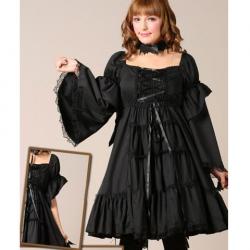 Amanda99 Black Lace Cotton Lolita Dress