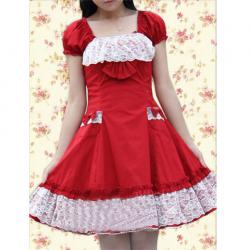 Amanda99 Red Lace Bow Lolita Dress