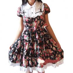 Amanda99 Black Floral Lolita Dress