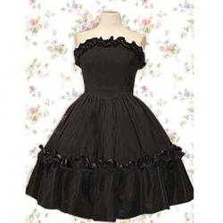Amanda99 Black Strapless Lace Cotton Lolita Dress