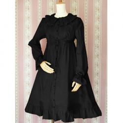 Amanda99 Black Long Sleeves Ruffles Lolita Dress