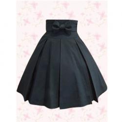 Amanda99 Simple Deep Blue Bow Cotton Lolita Skirt