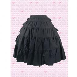 Amanda99 Cotton Black Multi-layer Lolita Skirt