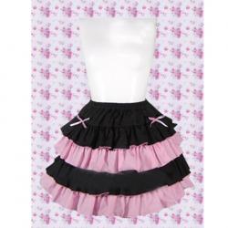 Amanda99 Black And Pink Lolita Skirt With Bow Decoration