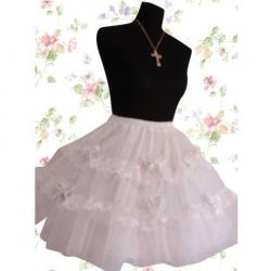 Amanda99 White Cotton Pleated Lolita Skirt