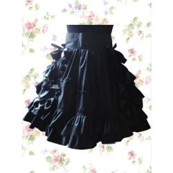 Amanda99 Black Cotton Ruffled Lolita Skirt