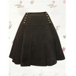 Amanda99 Black Cotton Pleated Lolita Skirt