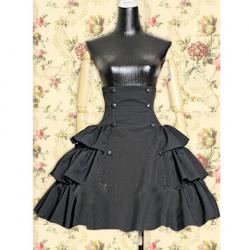 Amanda99 Black Buttons Ruffle Lolita Skirt
