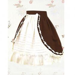 Amanda99 Brown And White Pleated Lolita Skirt