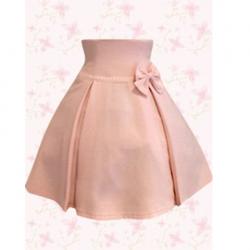 Amanda99 Simple Pink Bow Cotton Lolita Skirt