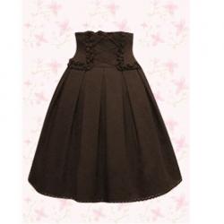 Amanda99 Brown Pleated Cotton Lolita Skirt