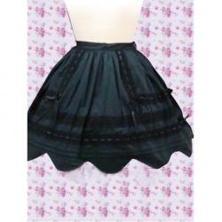 Amanda99 Black Scalloped Hem Lolita Skirt