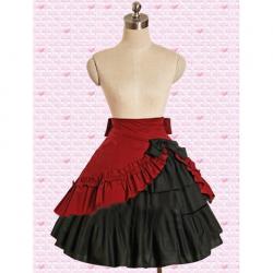 Amanda99 Black And Red Ruffles Lolita Skirt