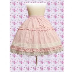 Amanda99 Pink Lace Applique Lolita Skirt