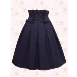 Amanda99 Deep Blue Pleated Cotton Lolita Skirt
