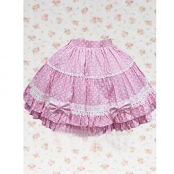Amanda99 Pink Lace Ruffles Bow Lolita Skirt