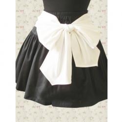 Amanda99 Black Polka White Sash Lolita Skirt