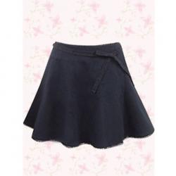 Amanda99 Simple Deep Blue Pleated Cotton Lolita Skirt