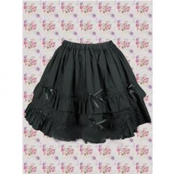 Amanda99 Black Ribbon Bow Trim Lolita Skirt