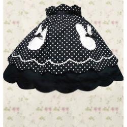 Amanda99 Black And White Polka Dot Lace Applique Lolita Skirt