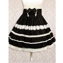 Amanda99 Black And White Polka Lace Lolita Skirt
