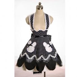 Amanda99 Black White Dot Scalloped Hem Lolita Skirt