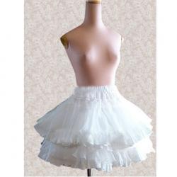 Amanda99 White Two Layers Ruffles Lolita Skirt
