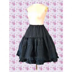 Amanda99 Black Two Tiers Of Ruffles Lolita Skirt